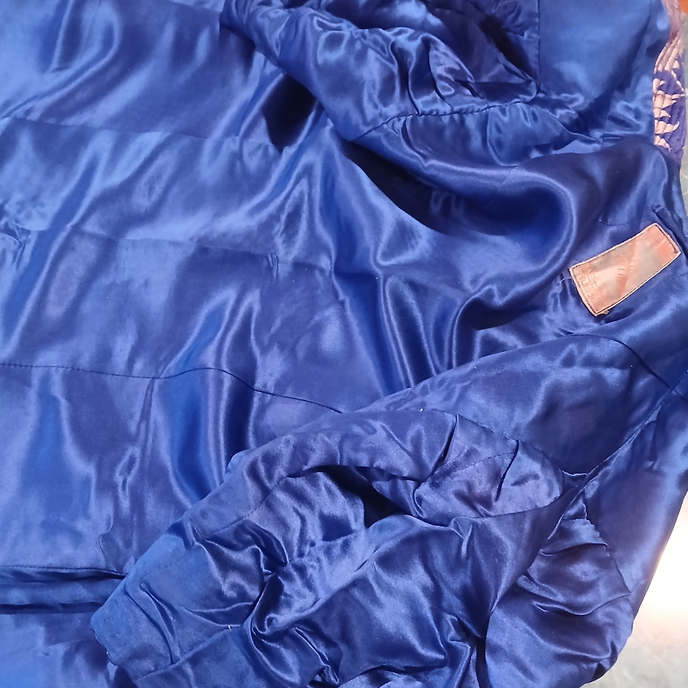 1930s Brilliant Cobalt Blue Silk Movie Star Dressing Gown - Picture 15 of 15